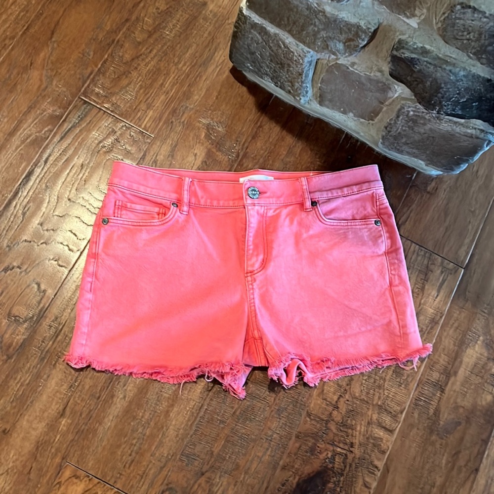 LOFT woman’s coral denim fringed denim short size 4 (27)